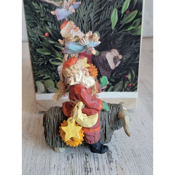 Hallmark folk art 1995 guiding Santa ornament Xmas - Picture 2 of 7